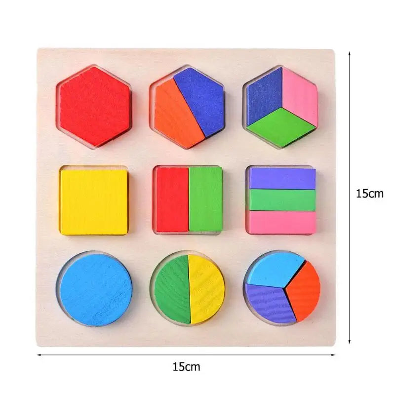 Wooden Geometric Shapes Montessori Puzzle