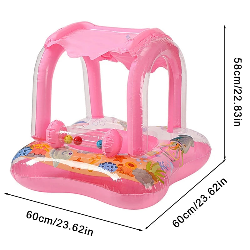 Inflatable Baby Swimming Float with Sun Canopy
