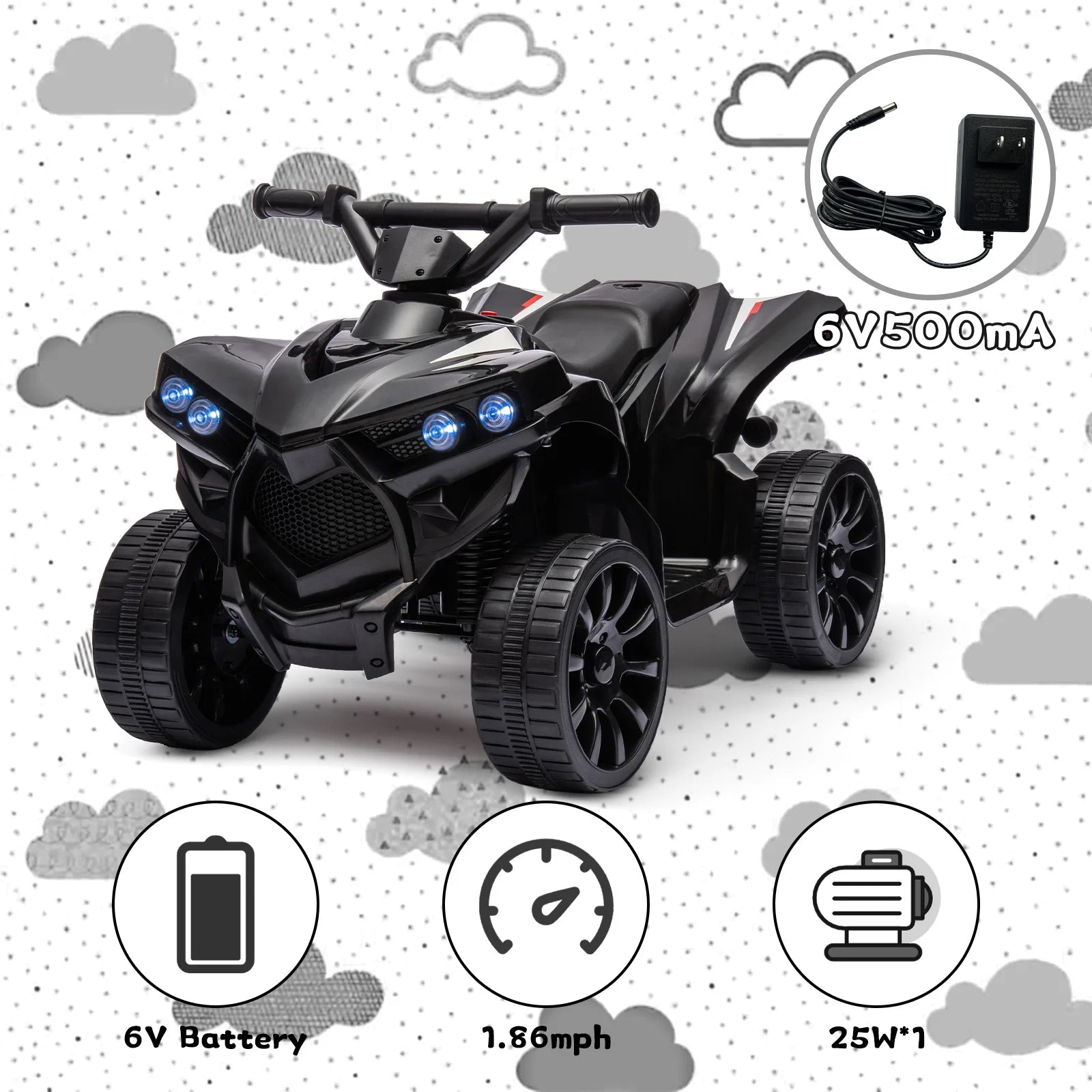 Ride on Quad Car Toy with LED Lights