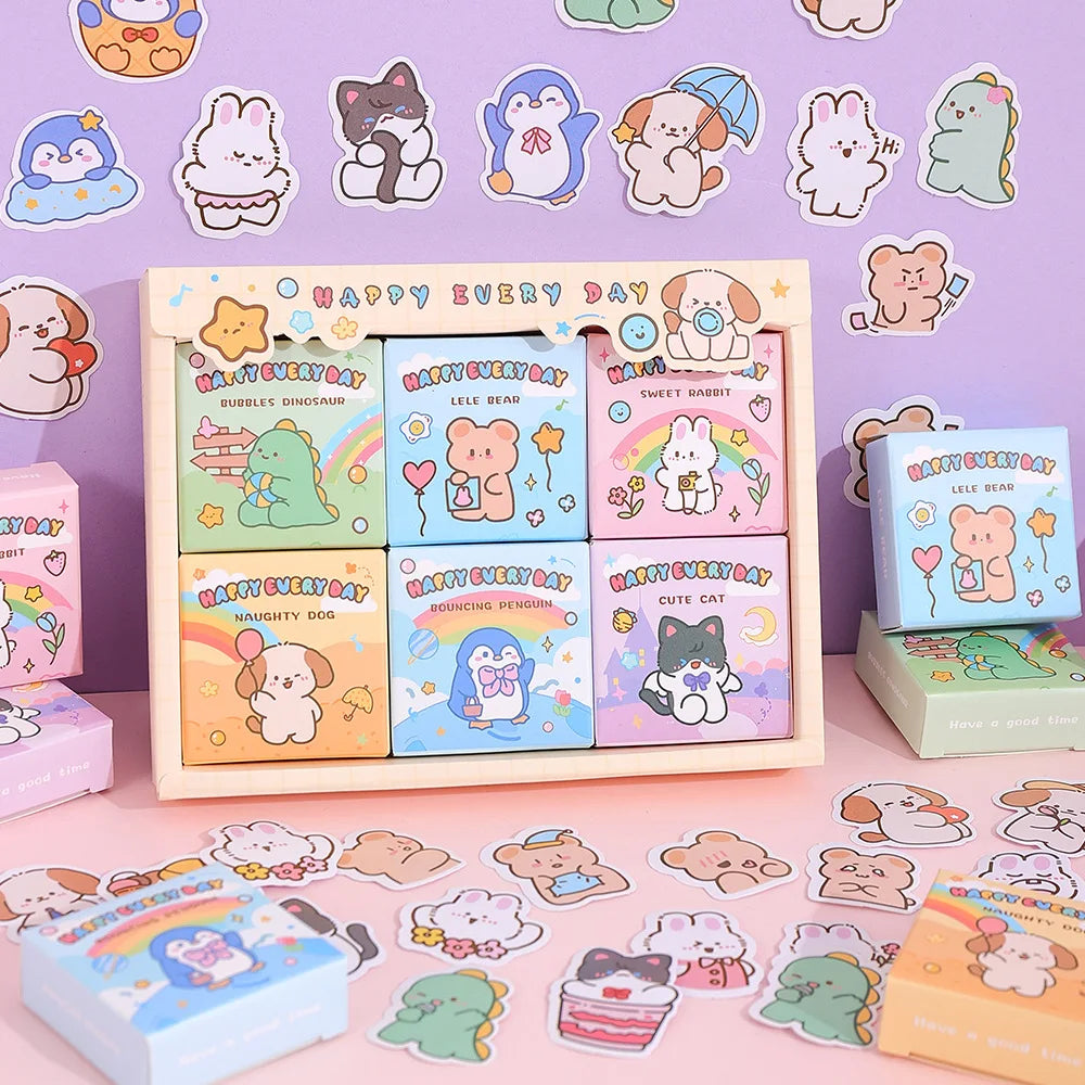 JIANQI Cute Stickers Film Paper Junk Journal Art Collage