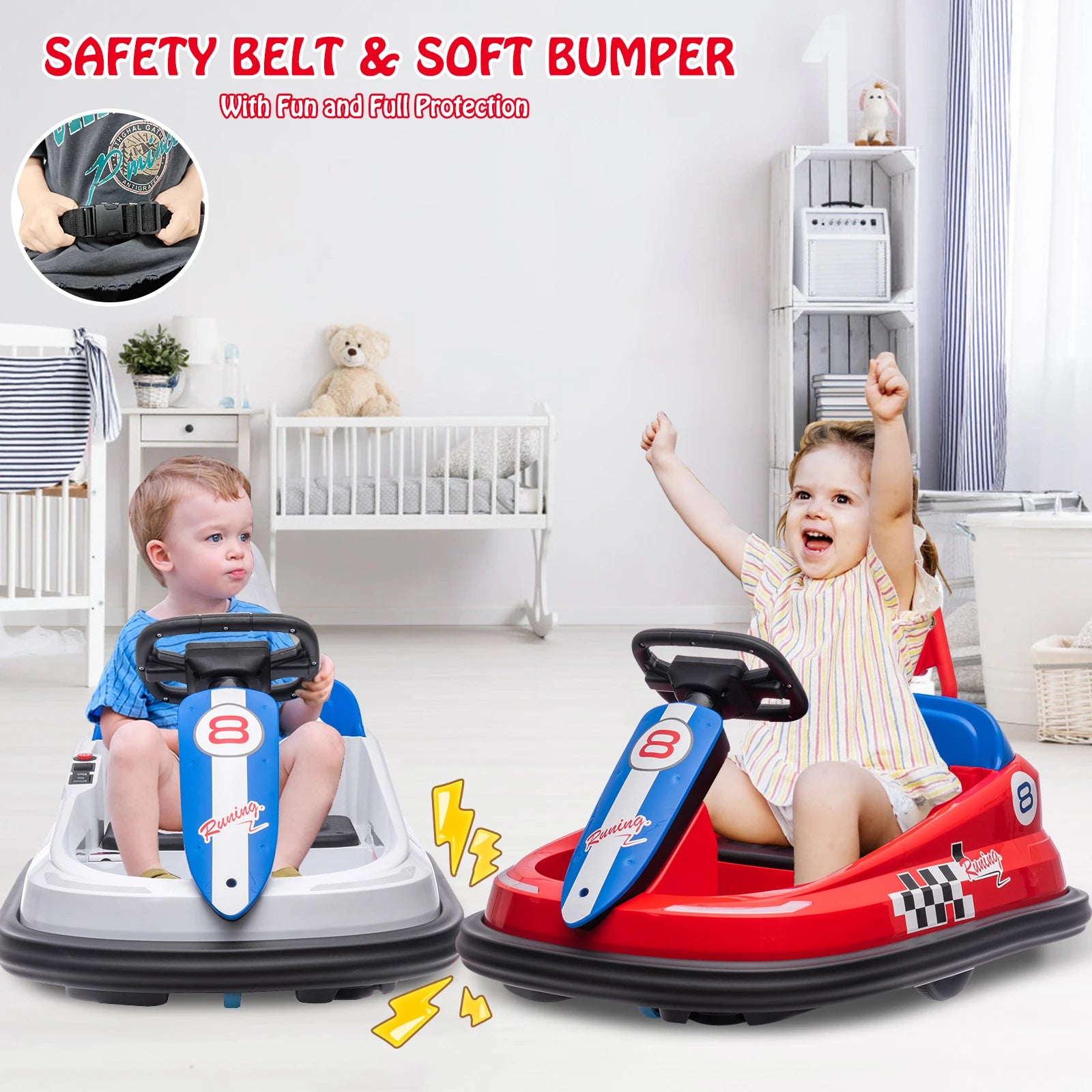 Toddlers Bumper Car, 6V Kids Electric Ride On Toys