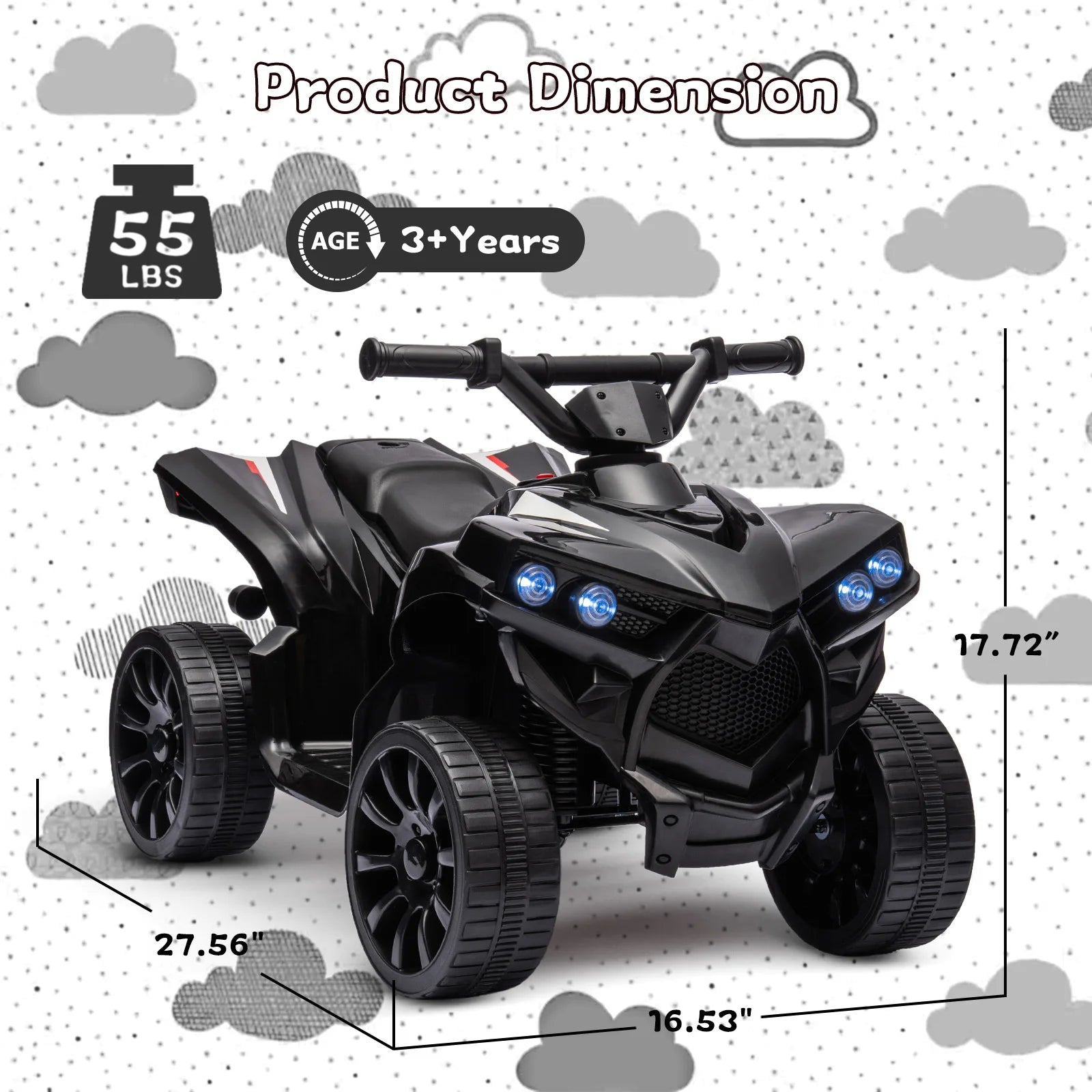 Ride on Quad Car Toy with LED Lights
