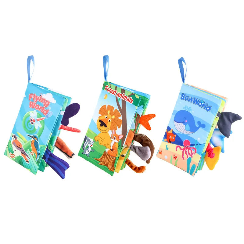 Cartoon Animals Tail Baby Cloth Book