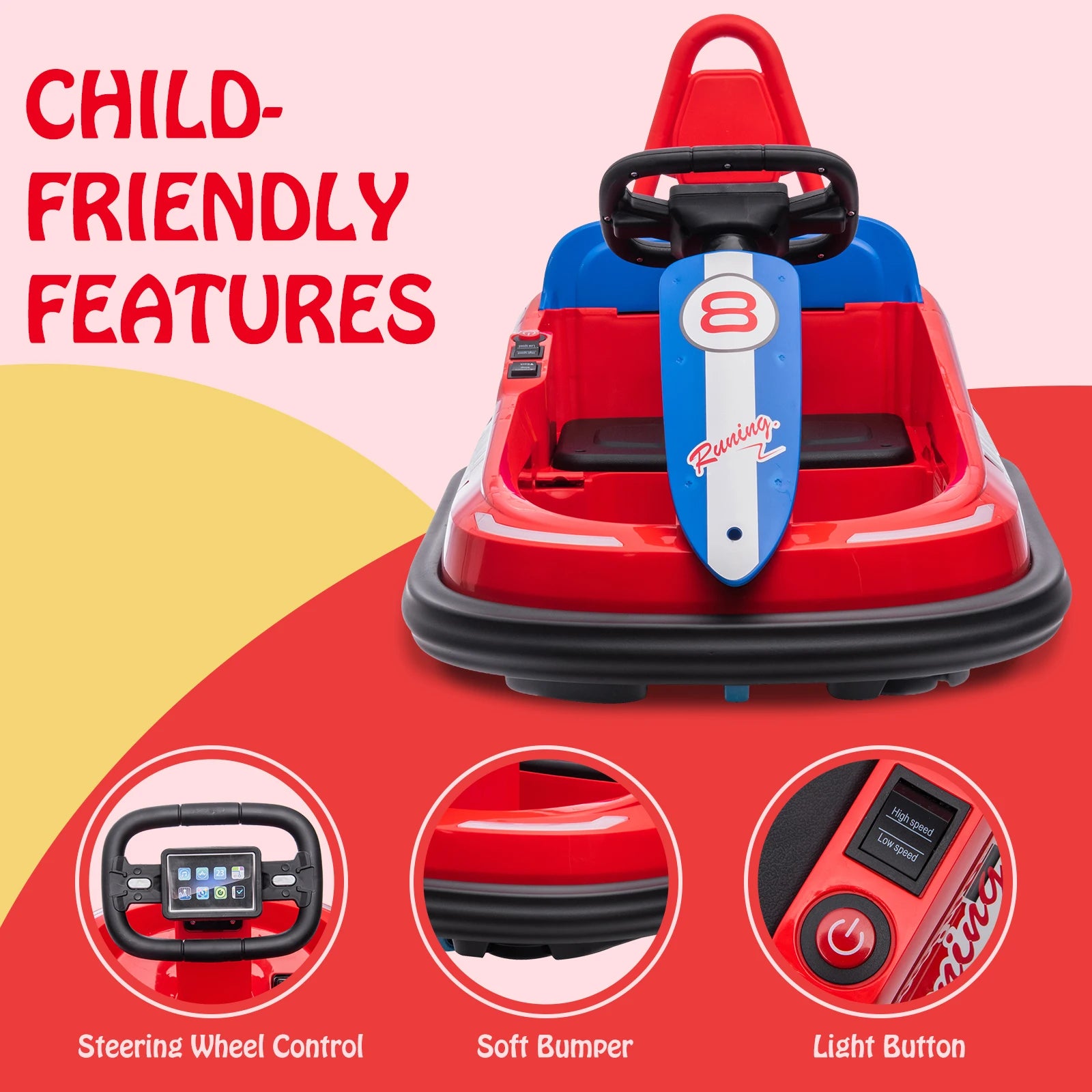 Toddlers Bumper Car, 6V Kids Electric Ride On Toys