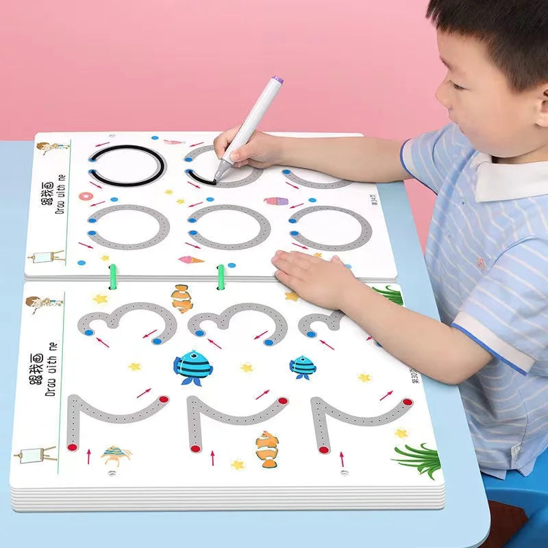 136-Page Montessori Drawing & Pen Control Training Set – Educational Toy for Toddlers