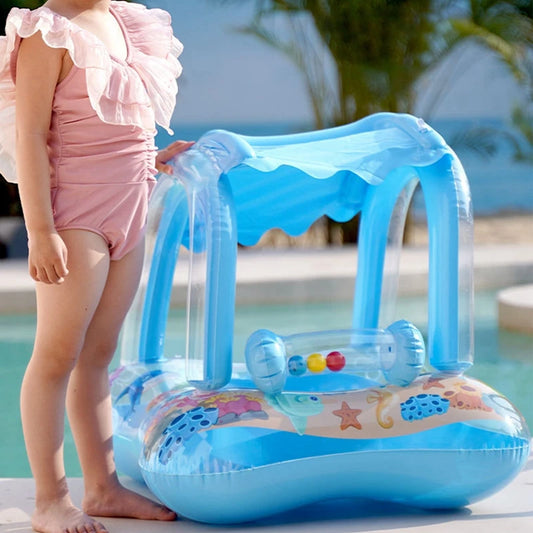 Inflatable Baby Swimming Float with Sun Canopy