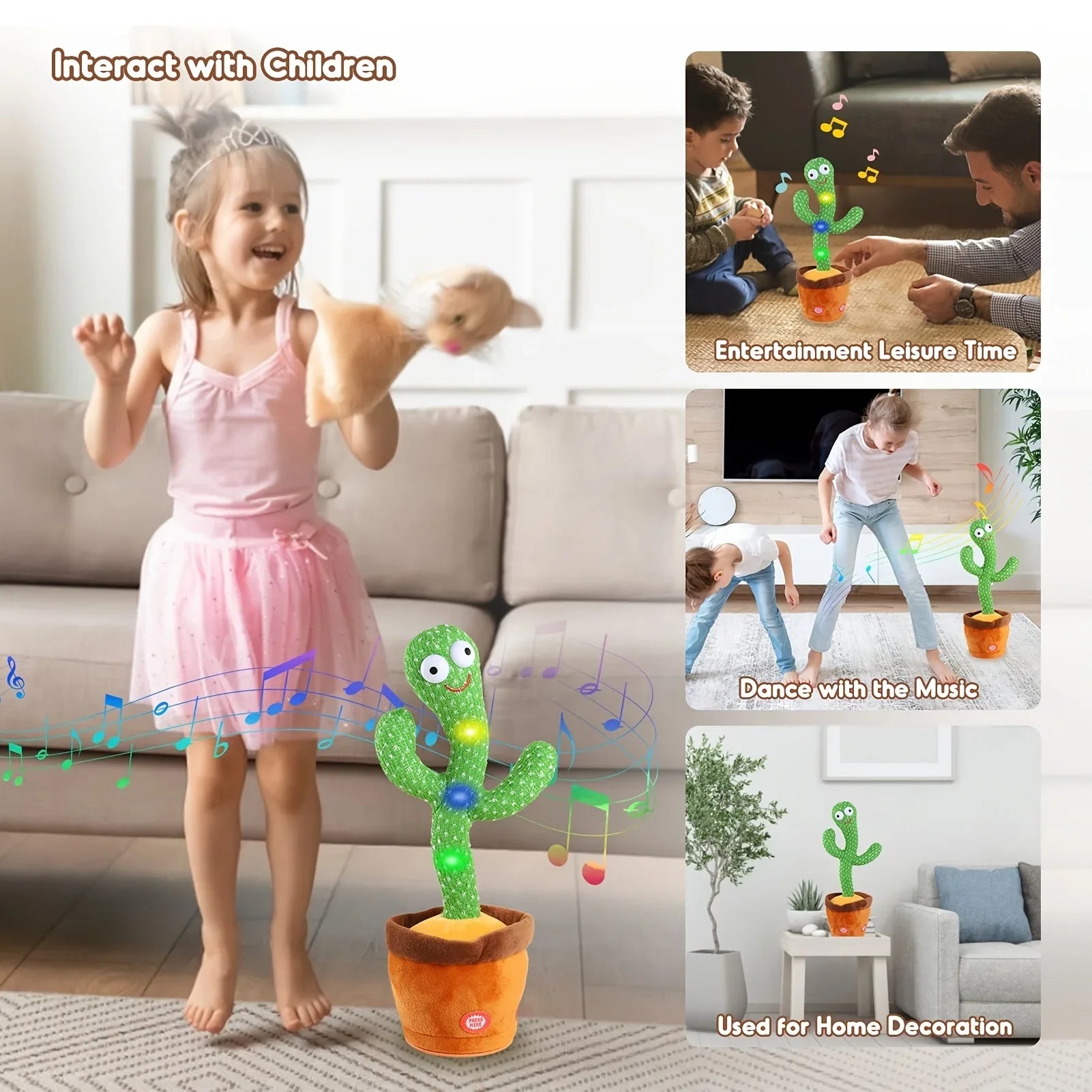 Rechargeable Dancer Cactus Glowing Dancing Electronic