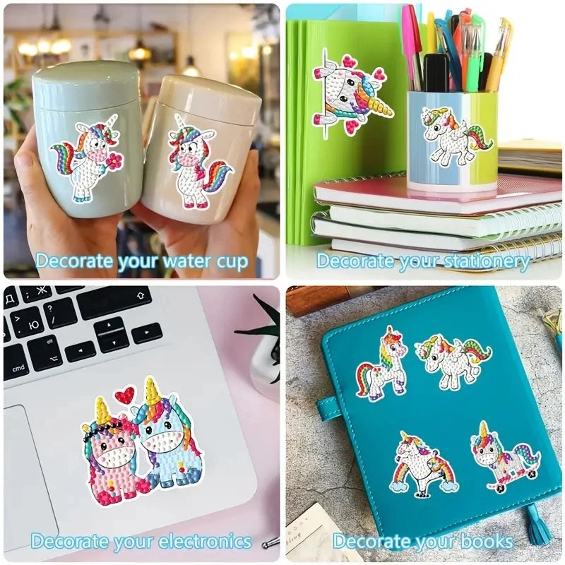 5D Children's Diamond Painting Sticker Craft Art Handmade DIY Cute Cartoon Animal Theme 6-12 Year Old Children's Gift