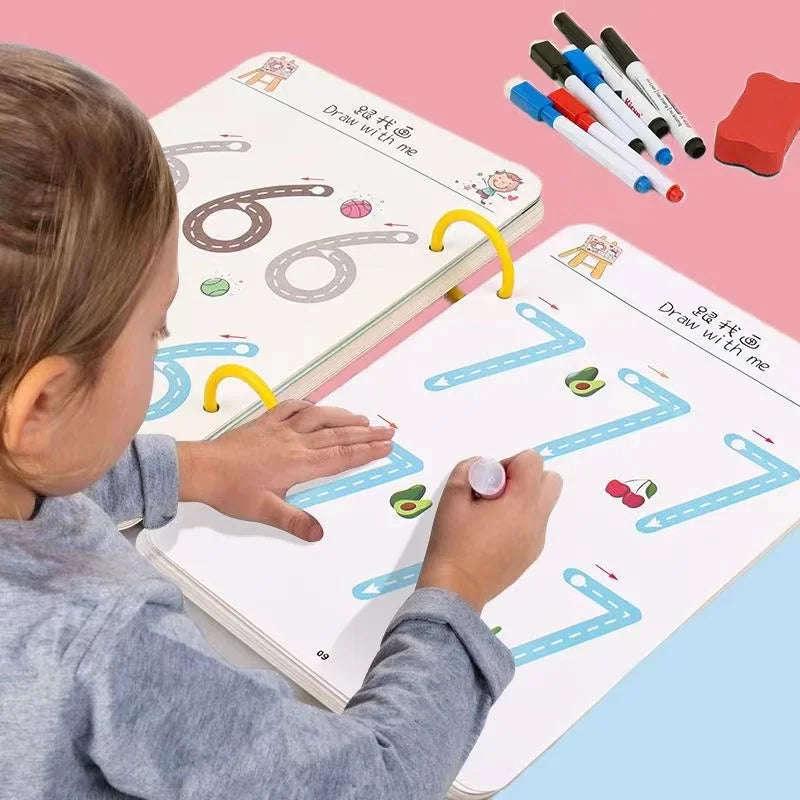 136-Page Montessori Drawing & Pen Control Training Set – Educational Toy for Toddlers