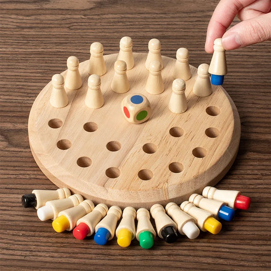 Wooden Memory Match Stick Chess Color Game Board