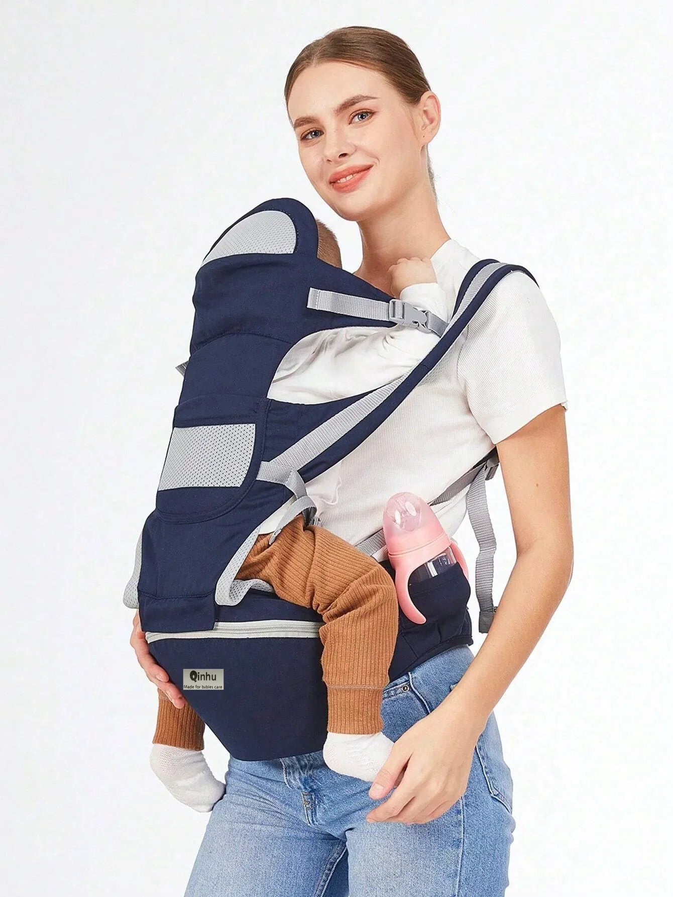 Adjustable Ergonomic Baby Carrier With Hip Seat