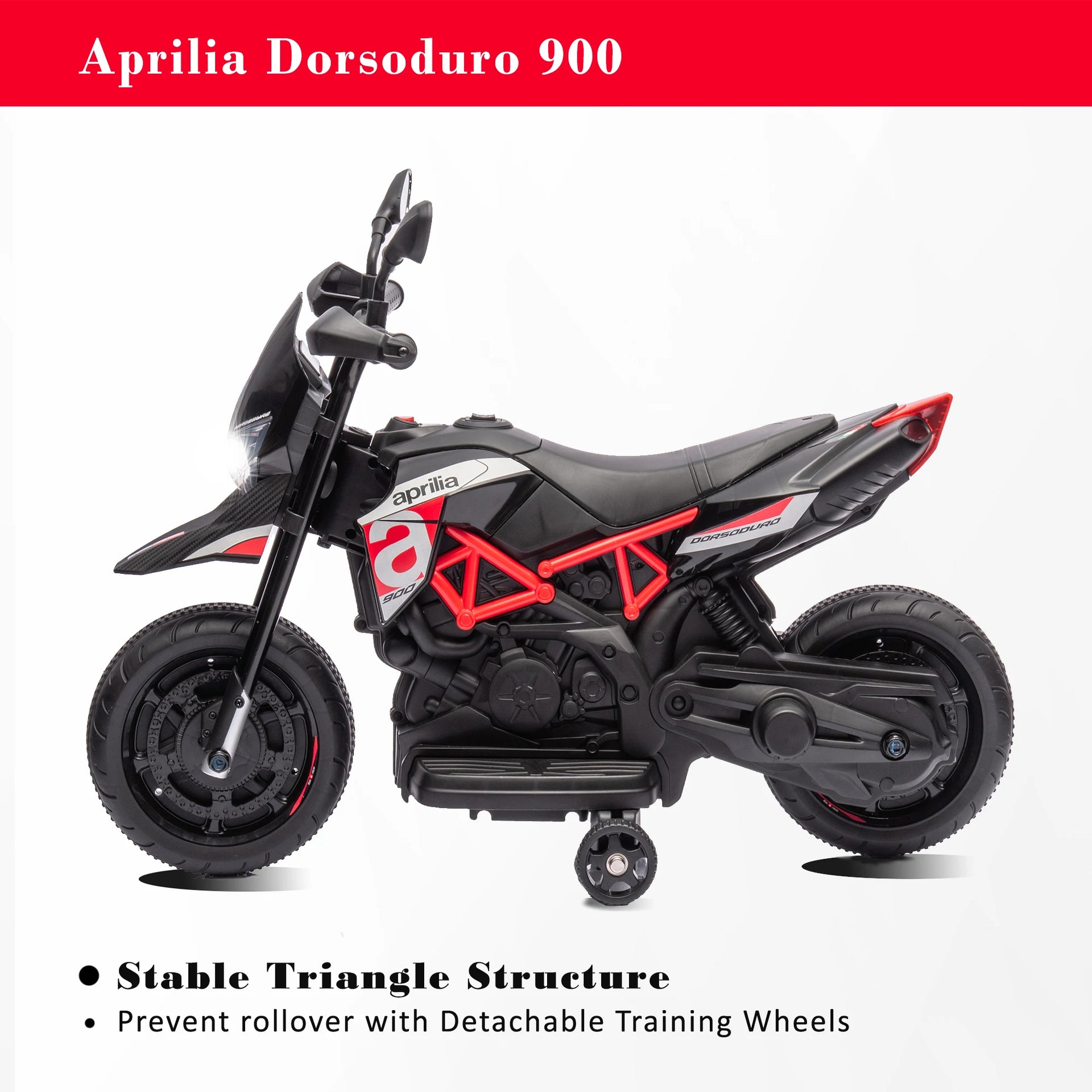 Licensed Aprilia Electric Toy Motorcycle, Red