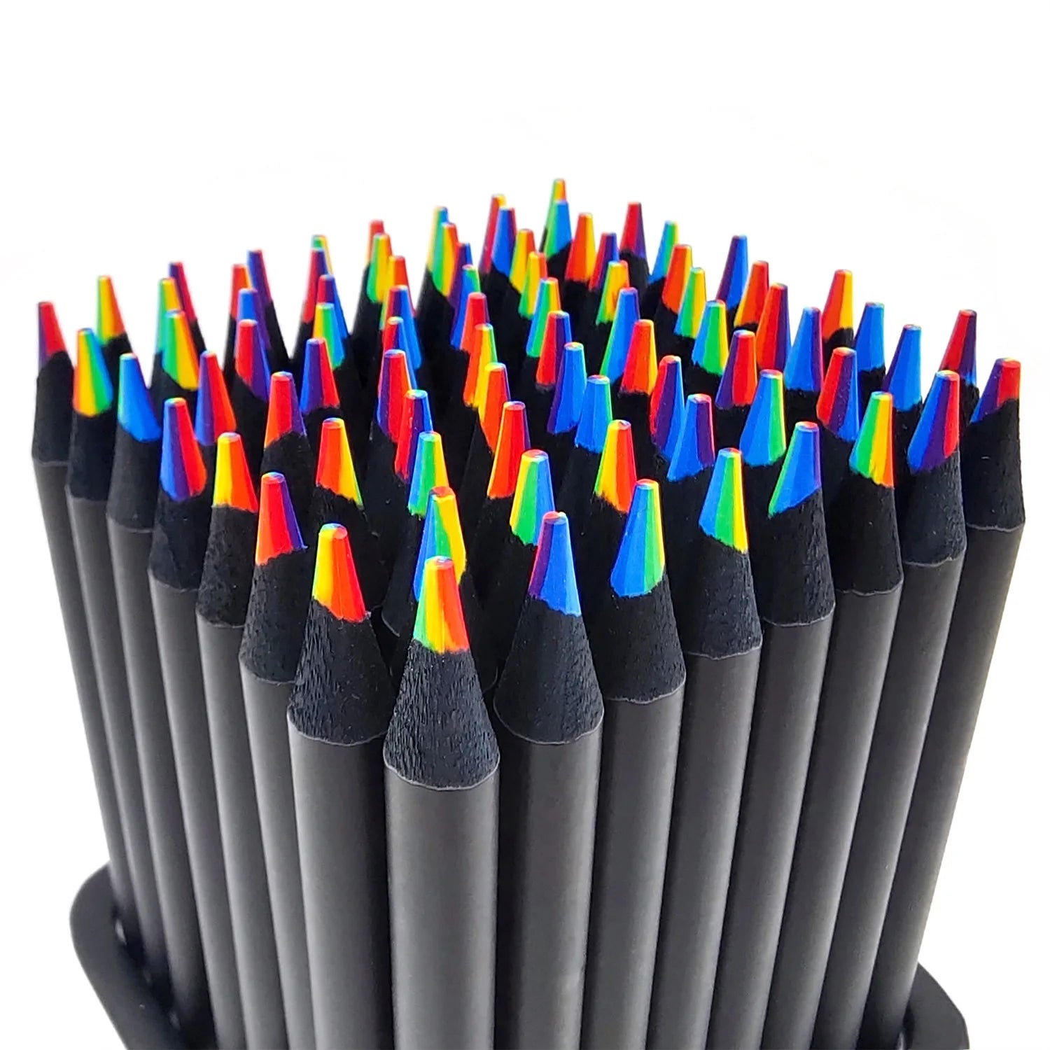 4pcs Pastel 7-Color Concentric Gradient Rainbow Pencil Set – Kawaii Stationery
