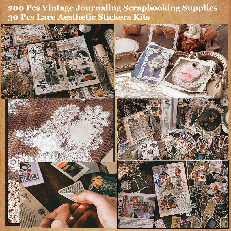 Vintage Journaling Scrapbooking Stickers