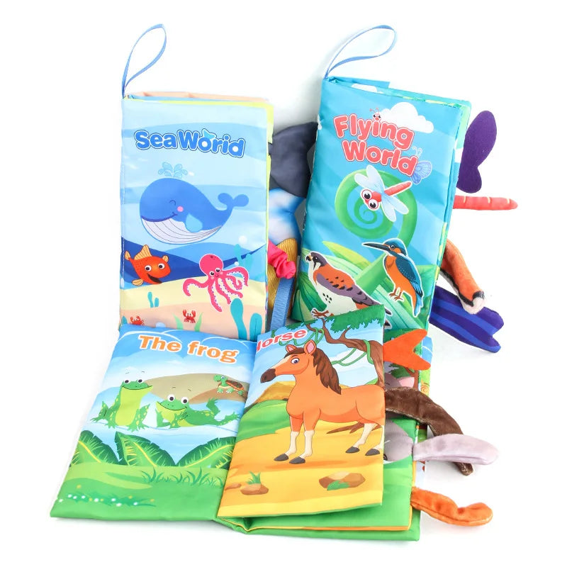 Cartoon Animals Tail Baby Cloth Book