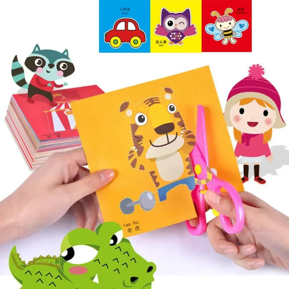 Children Handmade Paper Cut Book Craft Toys