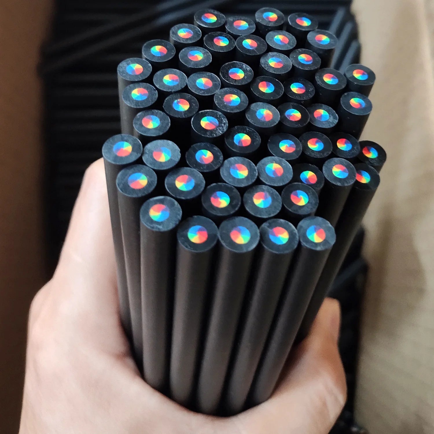 4pcs Pastel 7-Color Concentric Gradient Rainbow Pencil Set – Kawaii Stationery