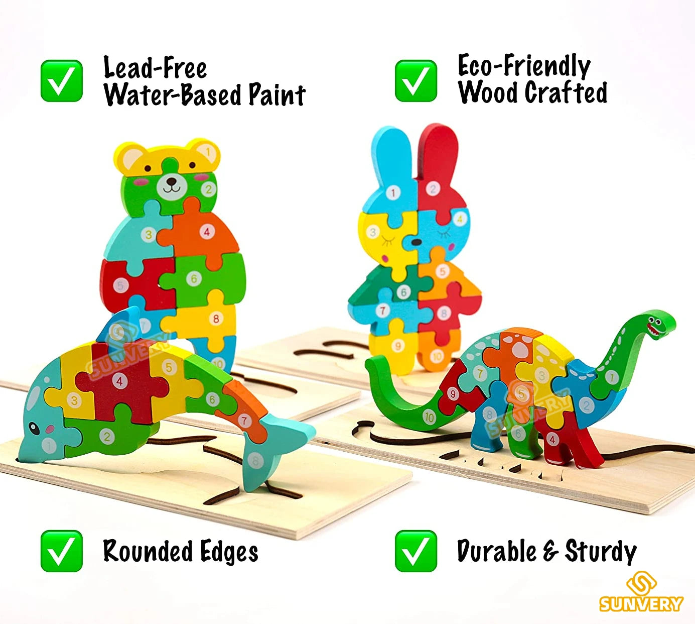 Wooden Toddler Puzzles for Kids