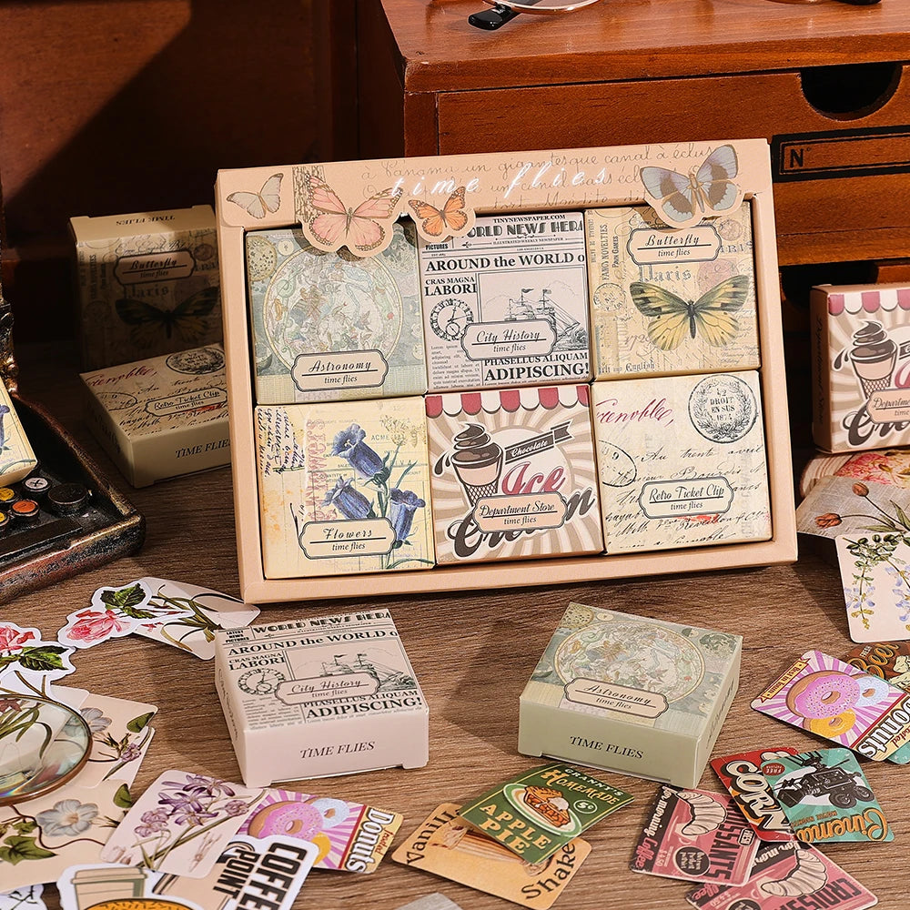 JIANQI Cute Stickers Film Paper Junk Journal Art Collage