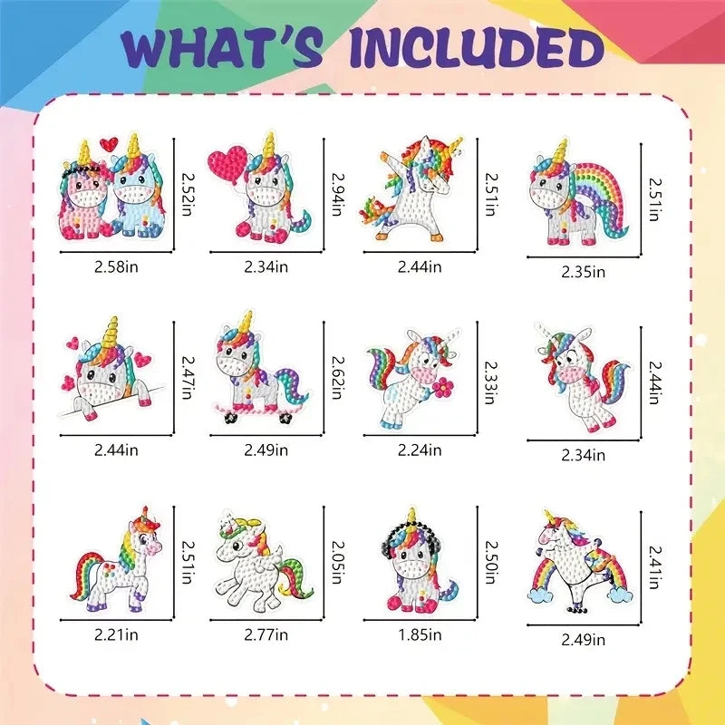 5D Children's Diamond Painting Sticker Craft Art Handmade DIY Cute Cartoon Animal Theme 6-12 Year Old Children's Gift