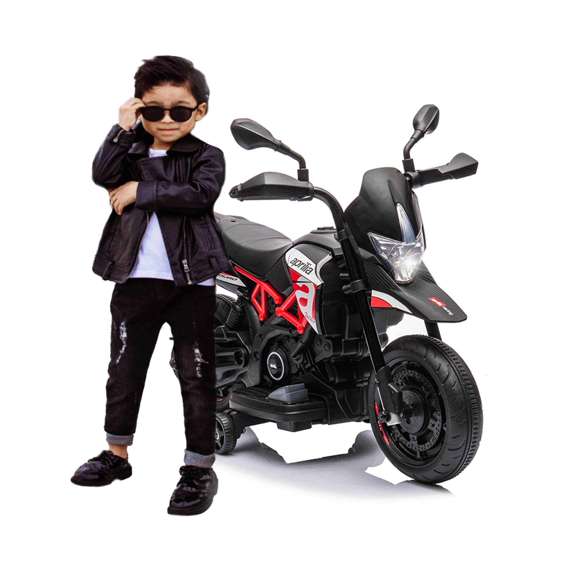 Licensed Aprilia Electric Toy Motorcycle, Red