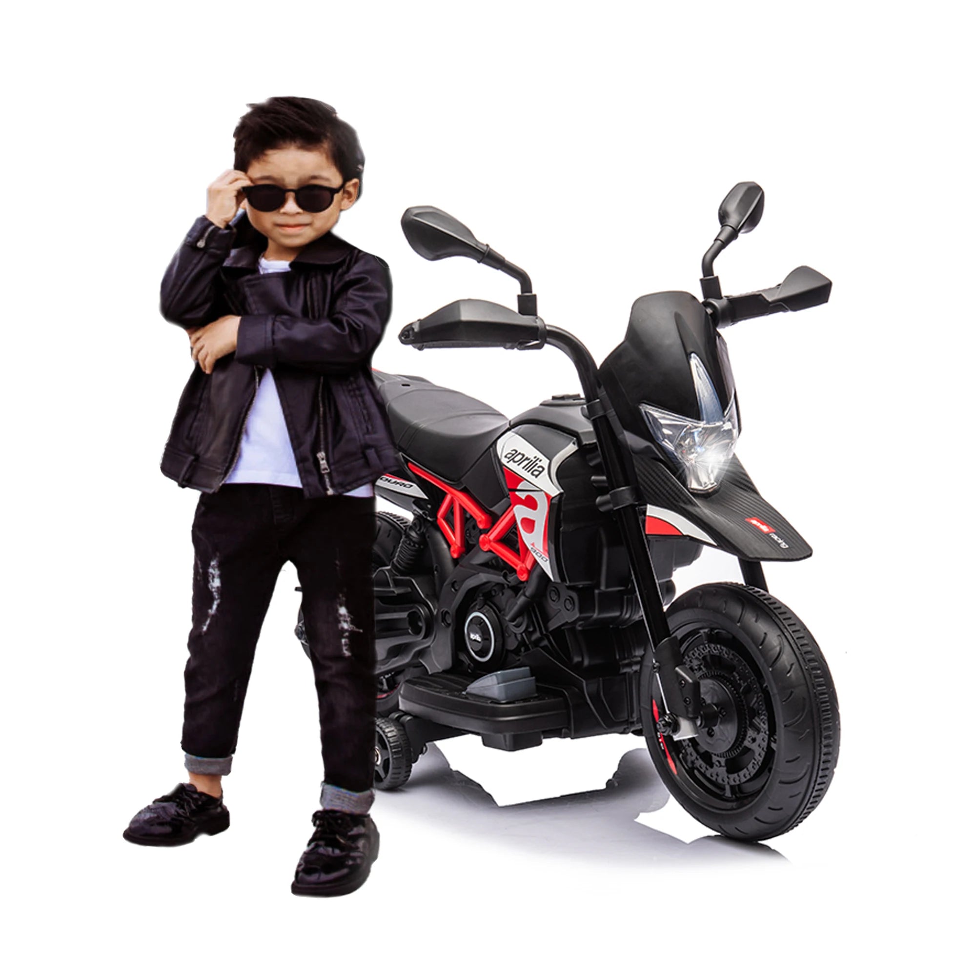 Licensed Aprilia Electric Toy Motorcycle, Red