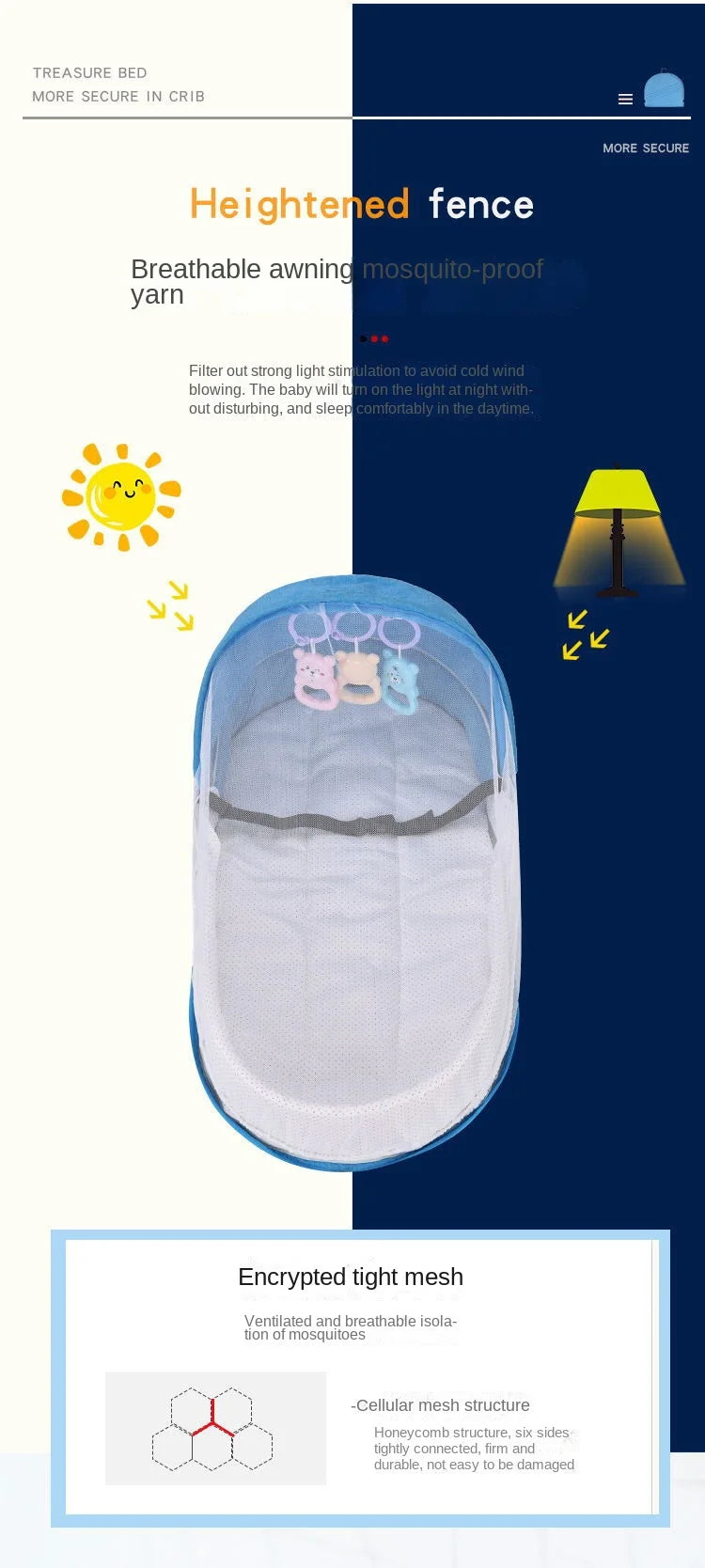 Convenient Folding Baby Crib