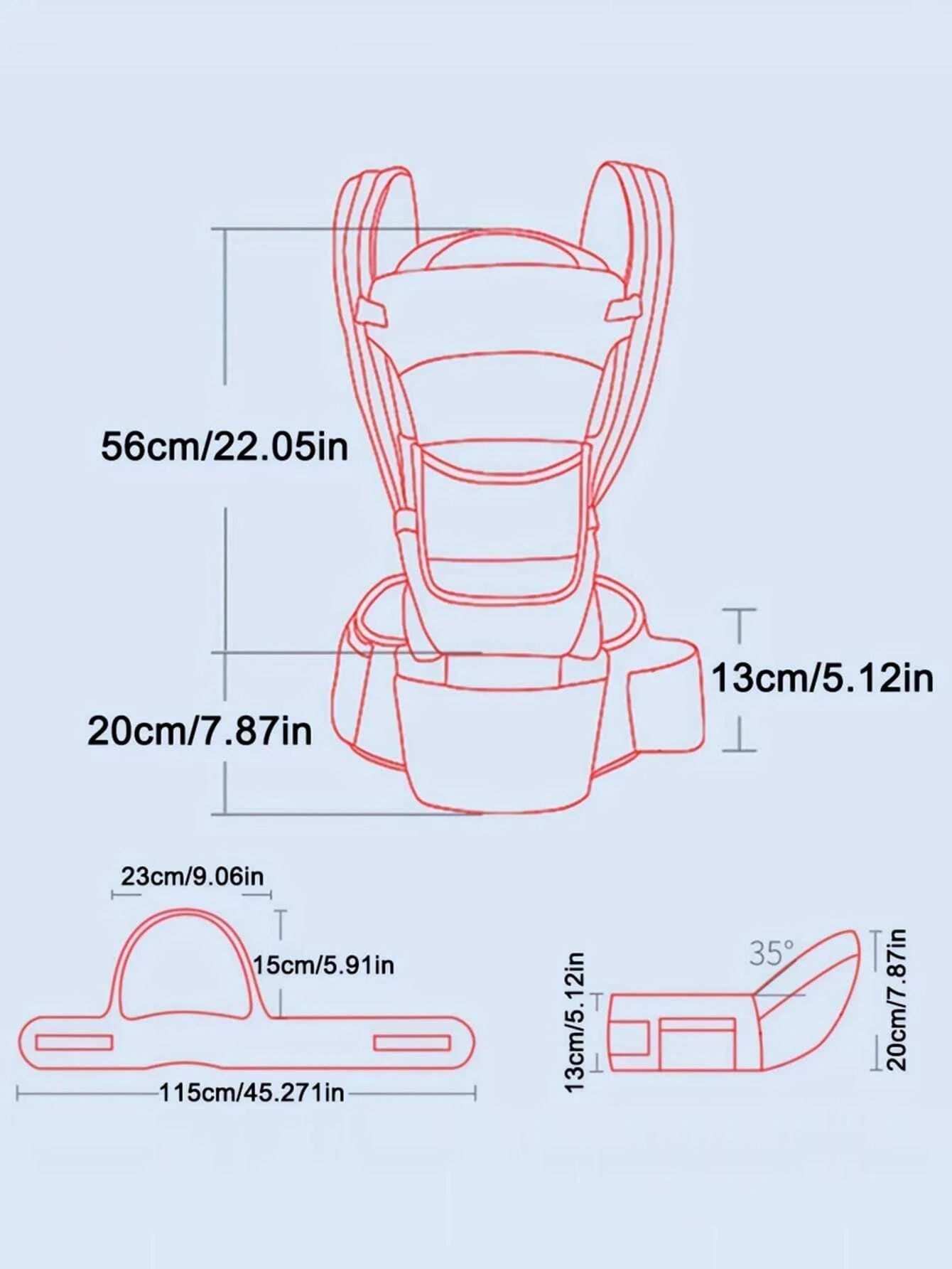 Adjustable Ergonomic Baby Carrier With Hip Seat