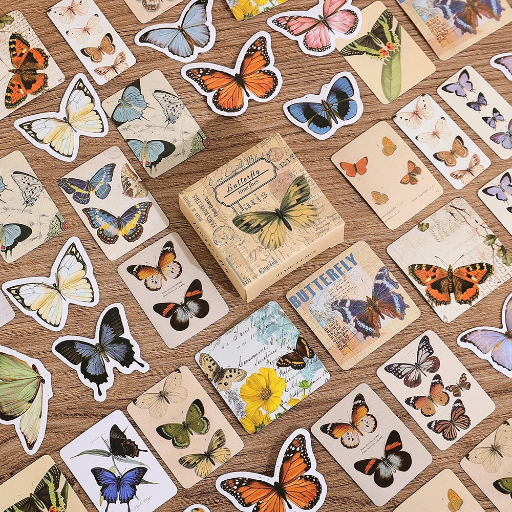 JIANQI Cute Stickers Film Paper Junk Journal Art Collage
