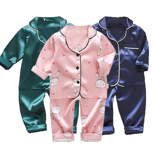 Silk Satin Children pajamas set