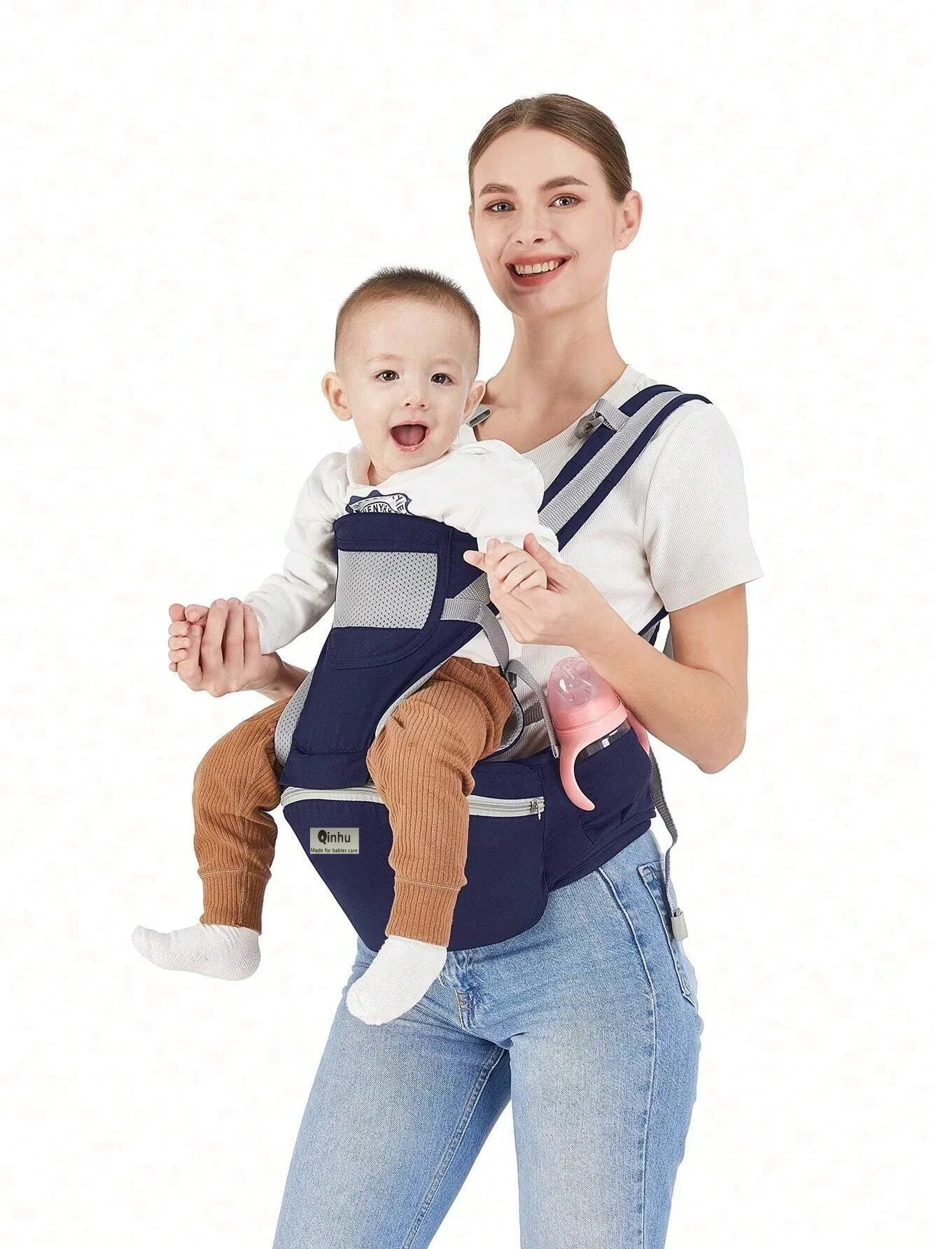 Adjustable Ergonomic Baby Carrier With Hip Seat