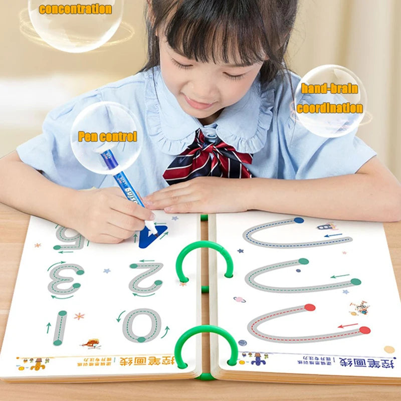 136-Page Montessori Drawing & Pen Control Training Set – Educational Toy for Toddlers